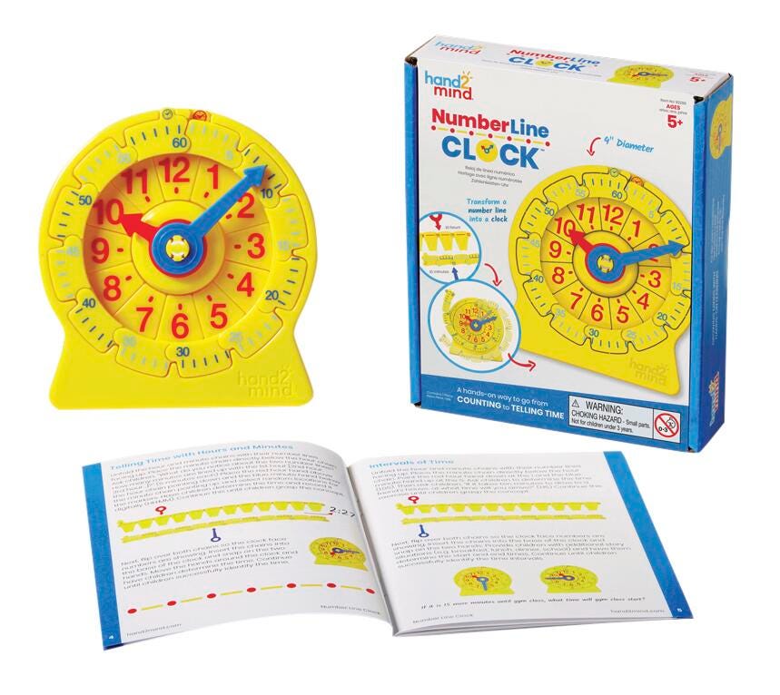 Hand2Mind Clock Numberline Each, Grades K to 5, Item Number 2098297